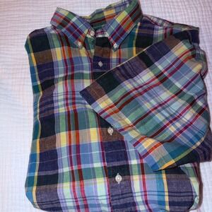 Ralph Lauren Blake  XXL Short Sleeve Plaid Button Down Shirt Multicolor Cotton